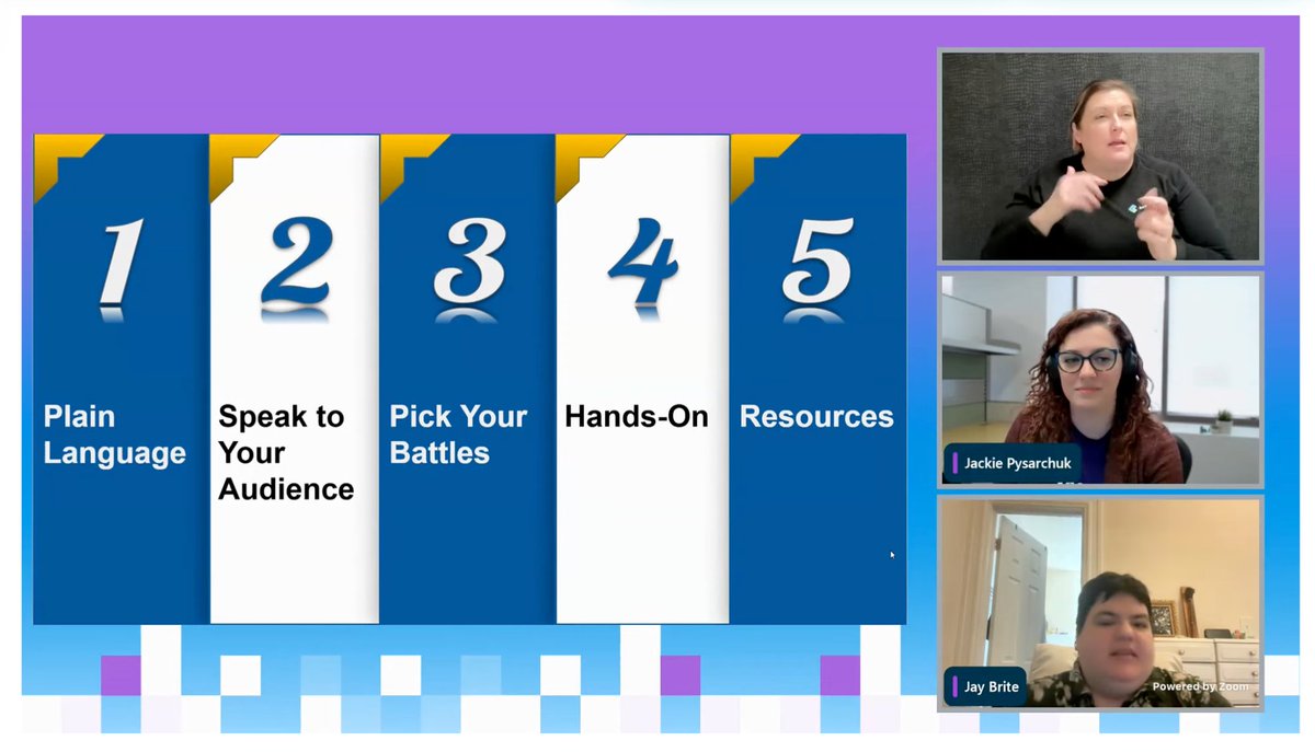 dequesystems's tweet image. “Plain language is a balancing act. It&apos;s more than just simplified language. You&apos;re balancing multiple a11y, business, and user goals, trying to get to the most readable &amp;amp; accessible experience for everyone.” - Jay Brite, Content Strategist deque.com/axe-con/sessio… #axecon