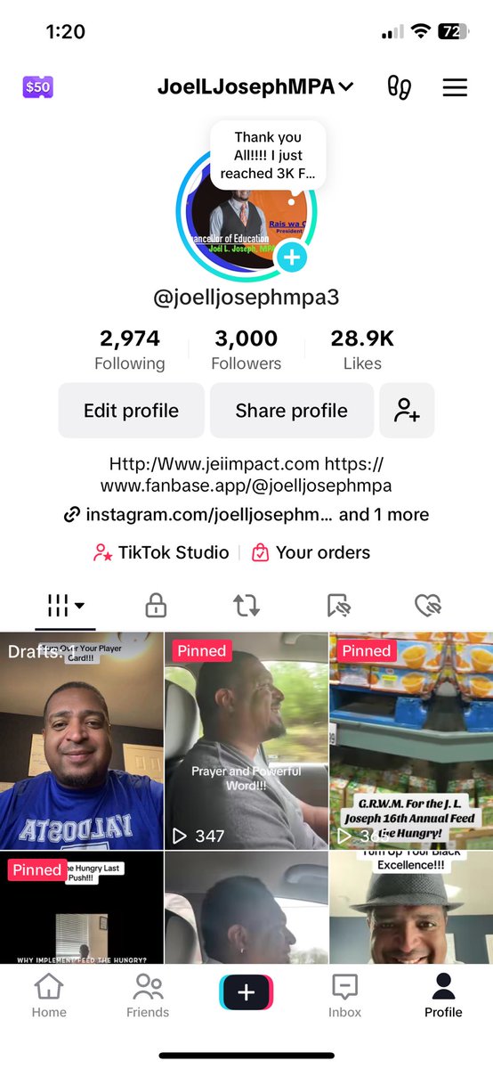 consultjoelj's tweet photo. I really just want to say Thank you from the Bottom of My Heart and to Keep Following and Sharing!!! We ain’t no where near Done!!! God Bless Yall!!! #DreamCoachJoe #VoiceofHope #HopeDealer https://t.co/flDitxcGMU