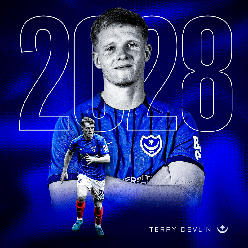 Pompey's tweet photo. 📝 @TerryDevlin11 has signed a new #Pompey contract!