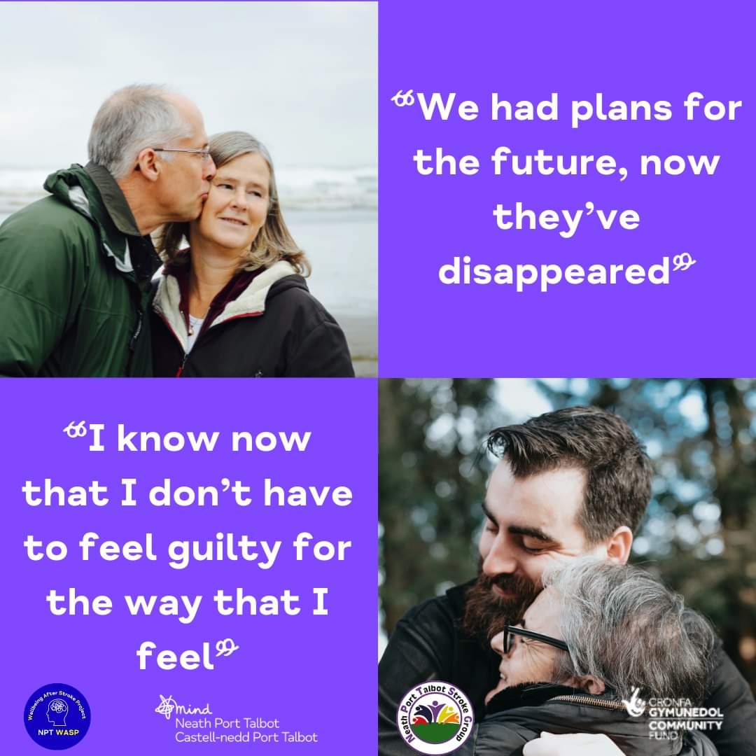 Neath Port Talbot Wellbeing After Stroke Project (@nptwasp) on Twitter photo Being a loved one of a stroke survivor can be difficult. It can cause strong & mixed emotions, which can be difficult to manage.
Here are some before & after quotes from a Partner of a stroke survivor that accessed support from NPT WASP.
NPT WASP is funded by <a href="/TNLComFundWales/">The National Lottery Community Fund Cymru</a> Being a loved one of a stroke survivor can be difficult. It can cause strong & mixed emotions, which can be difficult to manage.
Here are some before & after quotes from a Partner of a stroke survivor that accessed support from NPT WASP.
NPT WASP is funded by <a href="/TNLComFundWales/">The National Lottery Community Fund Cymru</a>