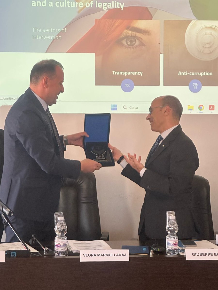 Met with ANAC President Giuseppe Busia to strengthen 🇽🇰🤝🇮🇹 anti-corruption cooperation. Joint efforts for transparency &amp; integrity! #Kosovo #Italy #AntiCorruption