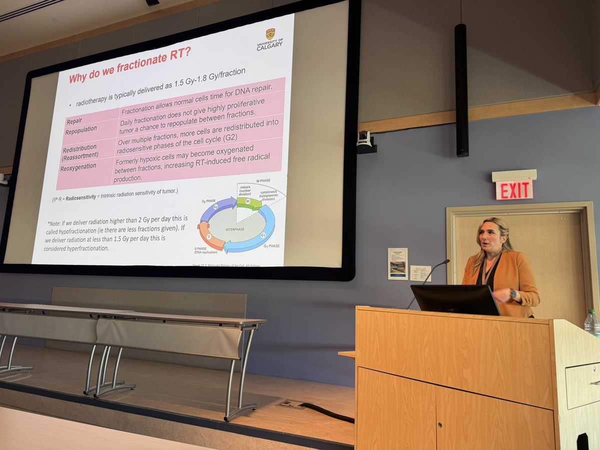 Dr. Natalie Logie taking us into lunch. Teaching us about the nuances of radiation therapy for brain tumors.