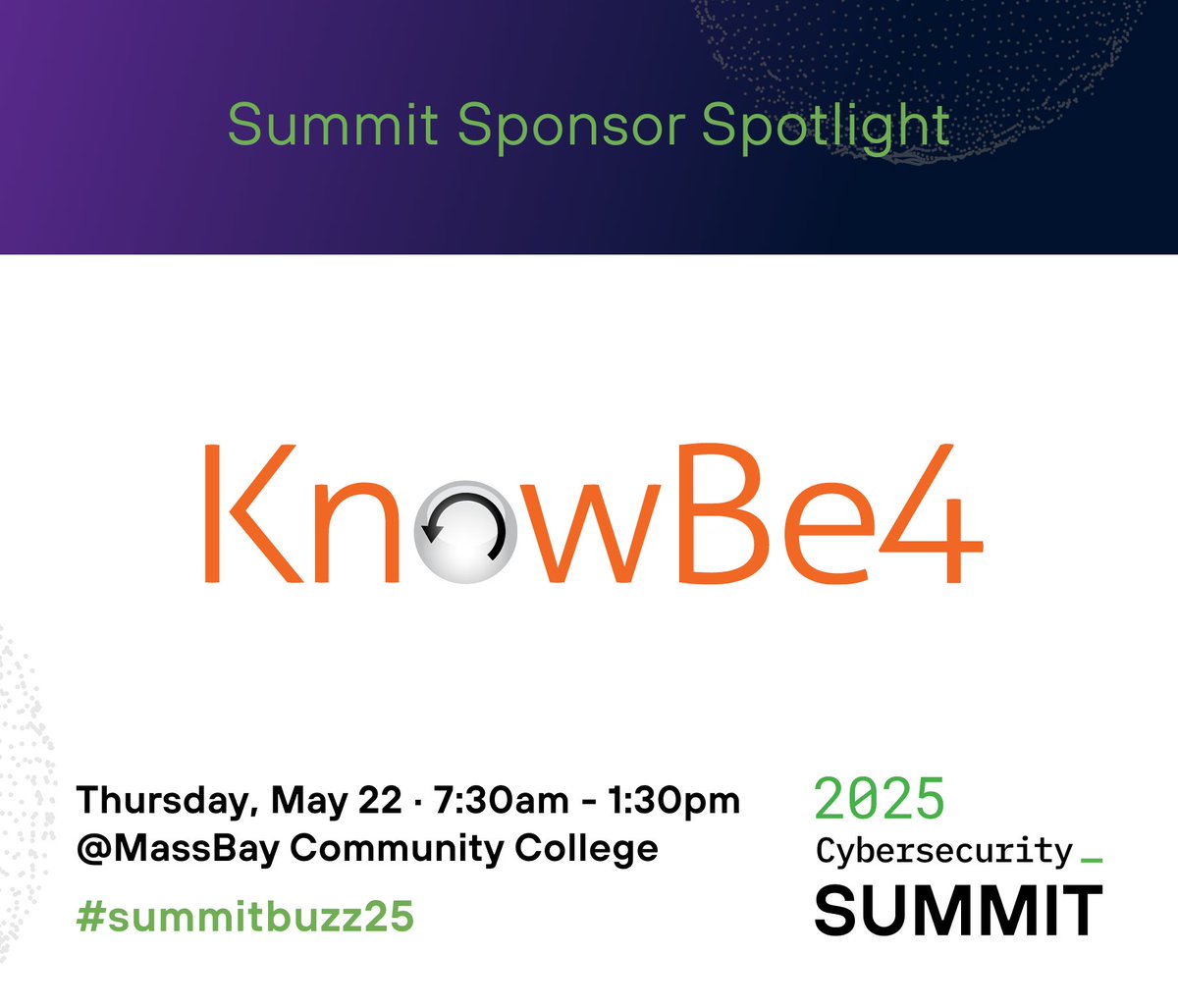 We’re thrilled to announce <a href="/KnowBe4/">KnowBe4</a> as presenting sponsor at 2025 Cybersecurity Summit! KnowBe4 is a global leader in security awareness training and phishing simulation, helping organizations combat social engineering attacks. 

Register hubs.li/Q038Fcqf0

#summitbuzz25
