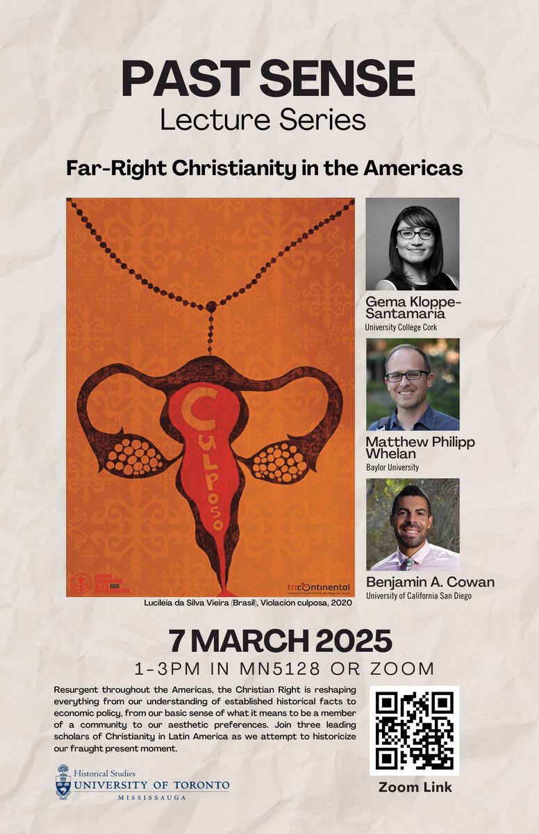 Far-Right Christianity in the Americas
March 7, 2025 | 1:00–3:00 PM | MN5128
🔹 Gema Kloppe-Santamaría <a href="/GemaKloppe/">Gema Kloppe-Santamaría</a> 
🔹 Benjamin A. Cowan
🔹 Matthew Philipp Whelan
📍 Attend in person at MN5128 or join us on Zoom: uoft.me/FarRight