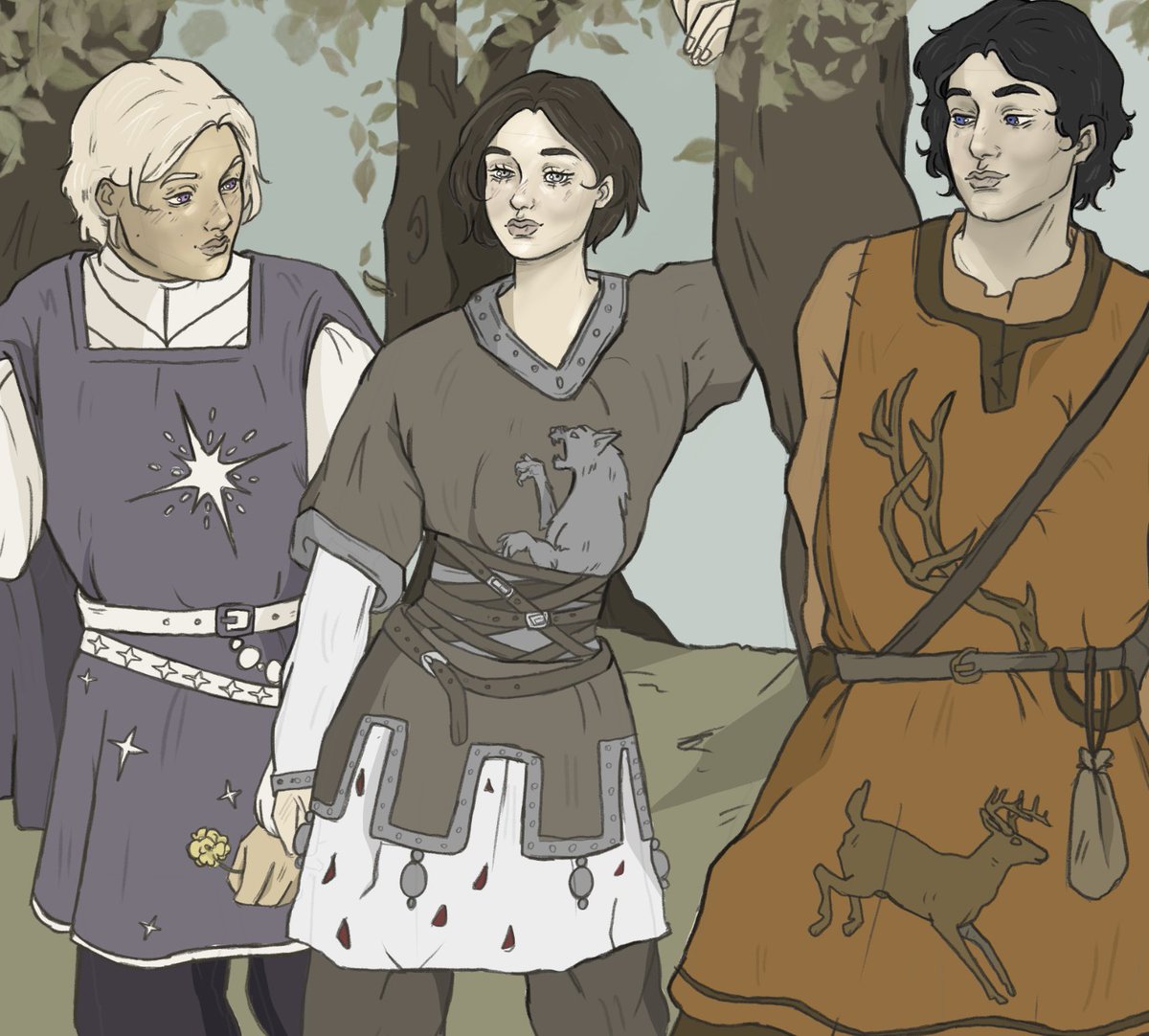 ninistpv's tweet image. Arya Stark with Gendry and Edric Dayne
