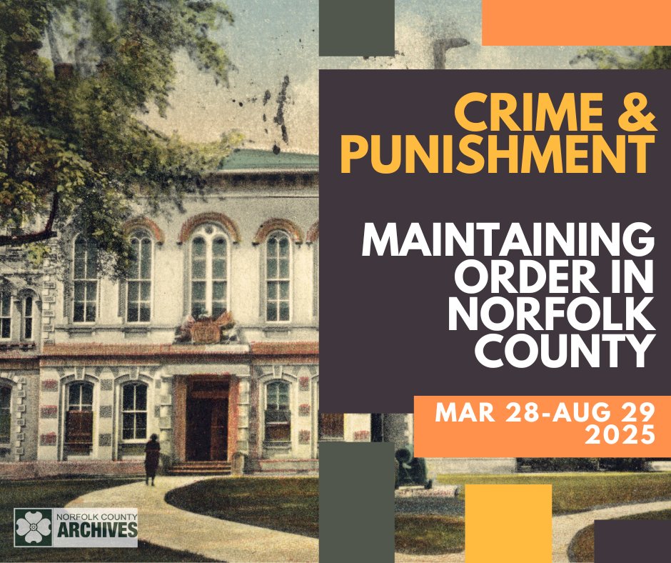New upcoming exhibit <a href="/NorfolkArchives/">Norfolk County Archives</a>! 
We will explore 125 years of Norfolk County’s legal system, highlight famous crime stories and explore the history of local law enforcement. Delve into the complex history of crime and punishment in <a href="/NorfolkCountyCA/">Norfolk County</a> #archives #exhibition