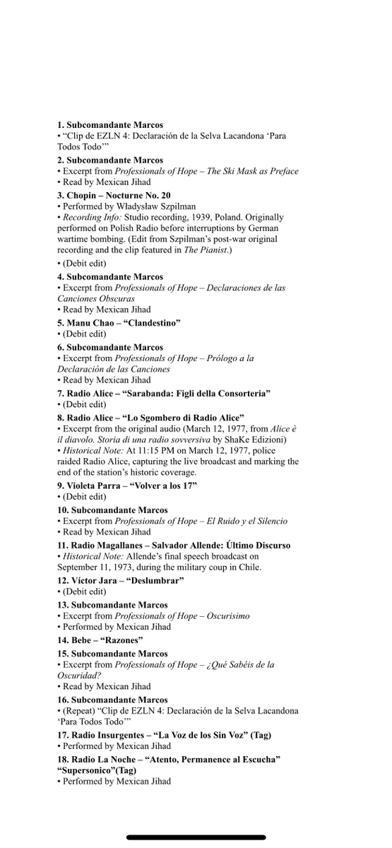 delibeat's tweet photo. tracklist manifesto for our sound installation at the @museotamayo "Otros Mundos" Exhibition broadcasting tonight via #cdmxtapes on @NTSlive 9PM MX CT XOXO https://t.co/GMqFRQs4Hd
