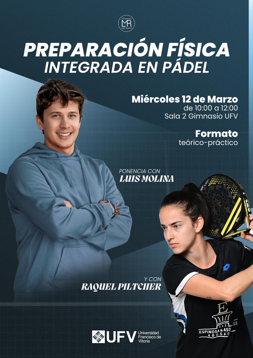 🏋️‍♀️🎾 Taller Preparación Física Integrada en Pádel, Luis Molina en CAFyD, Universidad Francisco de Vitoria (Madrid). Miércoles 12 Marzo 2025 ✅ planetapadel.com/2025/02/taller… // #ufvmadrid #preparacionfisicapadel #padelprofesional #luismolina #raquelpiltcher #premierpadel #padel