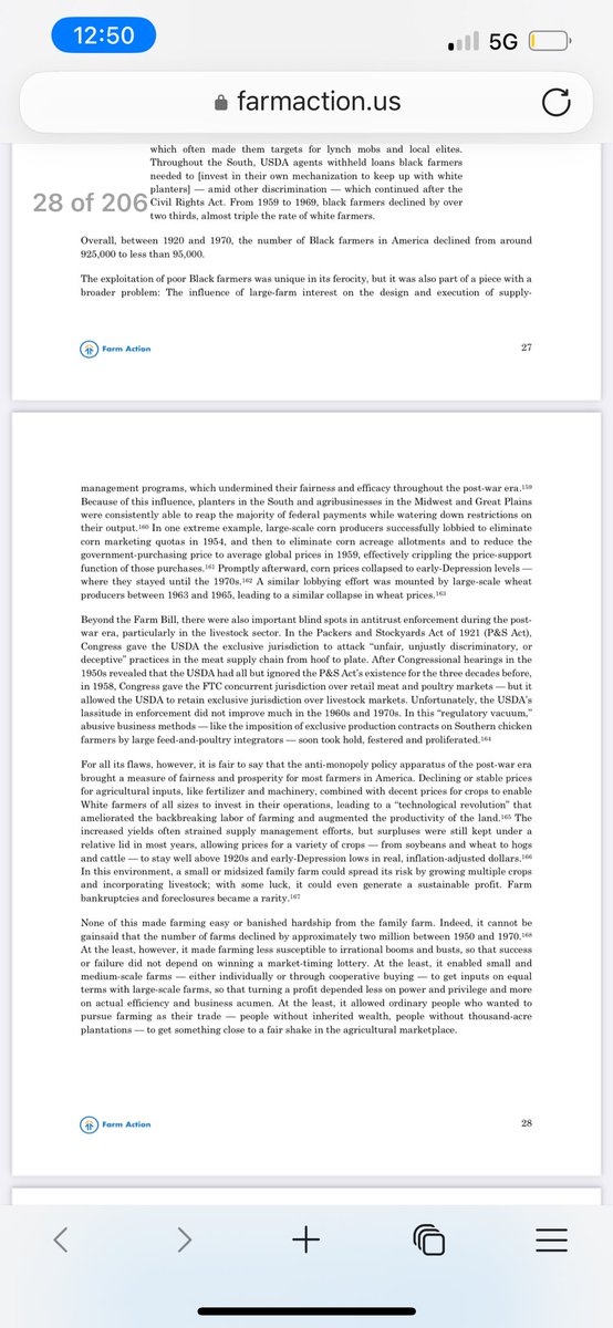 musharbash_b's tweet image. These trends of unsustainable crop prices and farm input costs that automatically go up and down with crop prices so you can never make any money —they’re presented to farmers as just facts of life, when they’re absolutely not. Life wasn’t like this until we stopped enforcing the…