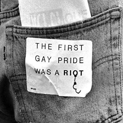 BlogDeKaiser's tweet photo. “THE FIRST GAY PRIDE WAS A RIOT,” c. 1991. Artist and photographer unknown. #lgbthistory #HavePrideInHistory #Mood https://t.co/1KUK4BKFmu