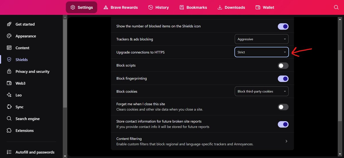 pulkitlather's tweet image. 💙5/5

HTTPS Everywhere:

Brave automatically upgrades connections to HTTPS, ensuring encrypted communication between your browser and websites. This protects your data from eavesdropping and tampering. #HTTPSEverywhere #DataSecurity