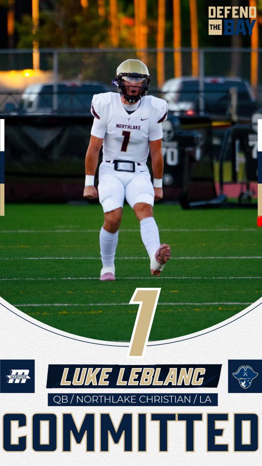 Luke Leblanc (@lukeleb17) on Twitter photo Excited to announce my commitment to Massachusetts Maritime Academy where I will continue my academic and athletic career #DefendedTheBay <a href="/CoachCameronMMA/">Jeremy Cameron</a> <a href="/bucs_fball/">Massachusetts Maritime Football</a> Excited to announce my commitment to Massachusetts Maritime Academy where I will continue my academic and athletic career #DefendedTheBay <a href="/CoachCameronMMA/">Jeremy Cameron</a> <a href="/bucs_fball/">Massachusetts Maritime Football</a>