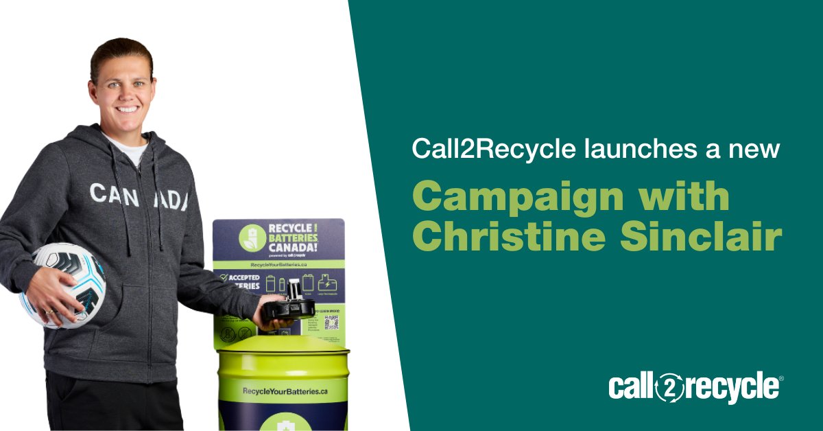 Our new battery recycling awareness campaign featuring Christine Sinclair has launched! Catch it on digital &amp; TV from Feb 1-Mar 31, including professional sports, the Oscars and more. Watch for it this weekend! Learn more: bit.ly/3EVk9EJ