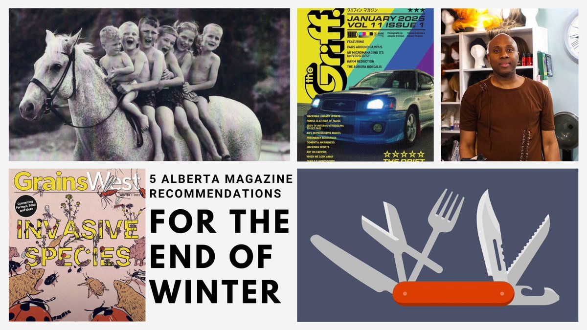 Read Alberta (@wereadab) on Twitter photo We have 5 stories from Alberta magazines highlighting the diversity of voices & topics you’ll find in each Read about trade relations in @AlbertaBarley’s GrainsWest, aurora borealis in <a href="/thegriffmag/">The Griff</a> and more in @theyyscene <a href="/UrbanAffairsYEG/">Urban Affairs</a> <a href="/westernhorserev/">Western Horse Review</a>! buff.ly/3QyGdY7 We have 5 stories from Alberta magazines highlighting the diversity of voices & topics you’ll find in each Read about trade relations in @AlbertaBarley’s GrainsWest, aurora borealis in <a href="/thegriffmag/">The Griff</a> and more in @theyyscene <a href="/UrbanAffairsYEG/">Urban Affairs</a> <a href="/westernhorserev/">Western Horse Review</a>! buff.ly/3QyGdY7