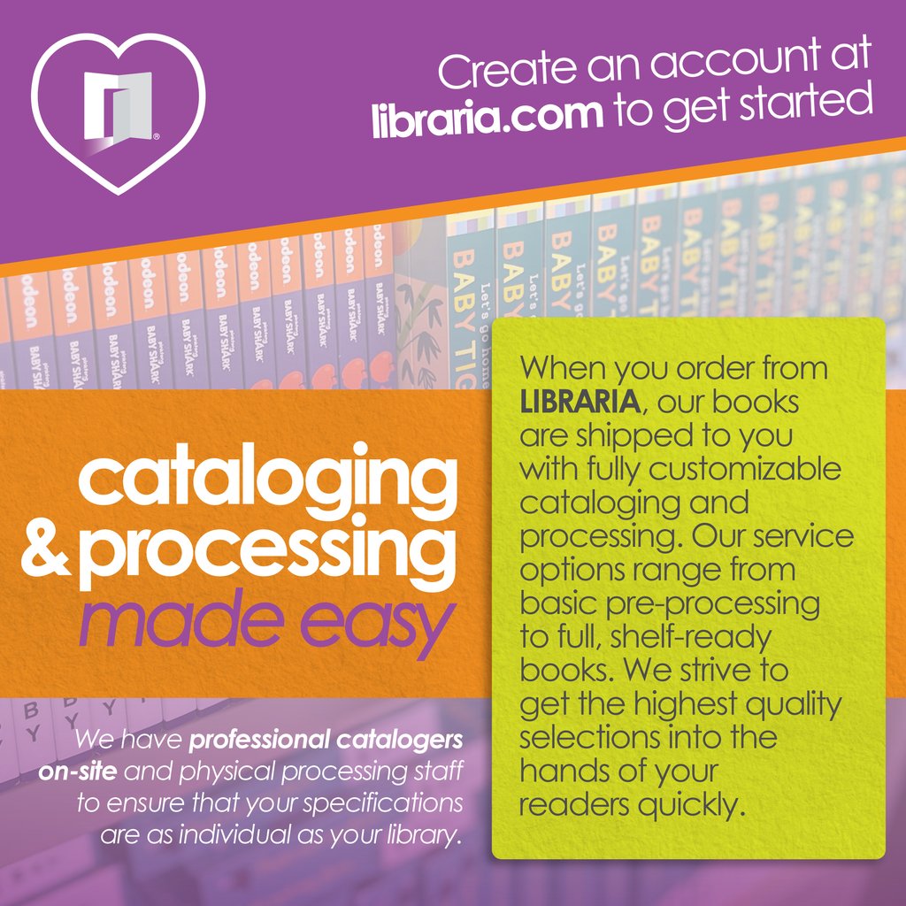GoLibraria's tweet image. 📚 Get accurate, consistent cataloging and processing so your books arrive shelf-ready and prepared to circulate! Create an account on libraria.com to get started!
#ShelfReady #LibraryEssentials #LibraryProcessing #schoollibrary