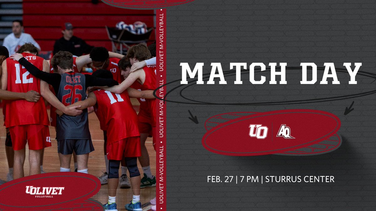 🏐MATCH DAY🏐 The UOlivet men's volleyball team heads to Grand Rapids to play the Saints for a non-conference match.

🆚 Aquinas
🕖 7 pm
📊 aqsaints.com/sidearmstats/m…
💻 aqsaints.com/watch/

#GoCOMETS | #UONation