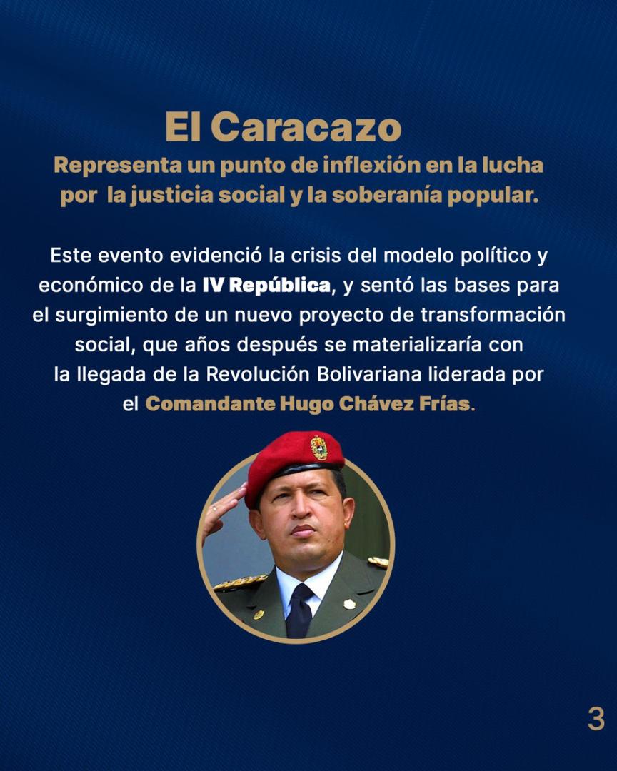 Hoy #27Feb conmemoramos los 36 años de la primera Rebelión Popular contra las políticas neoliberales impuestas por el Fondo Monetario Internacional (FMI), conocida como “El Caracazo”, el despertar de un pueblo…