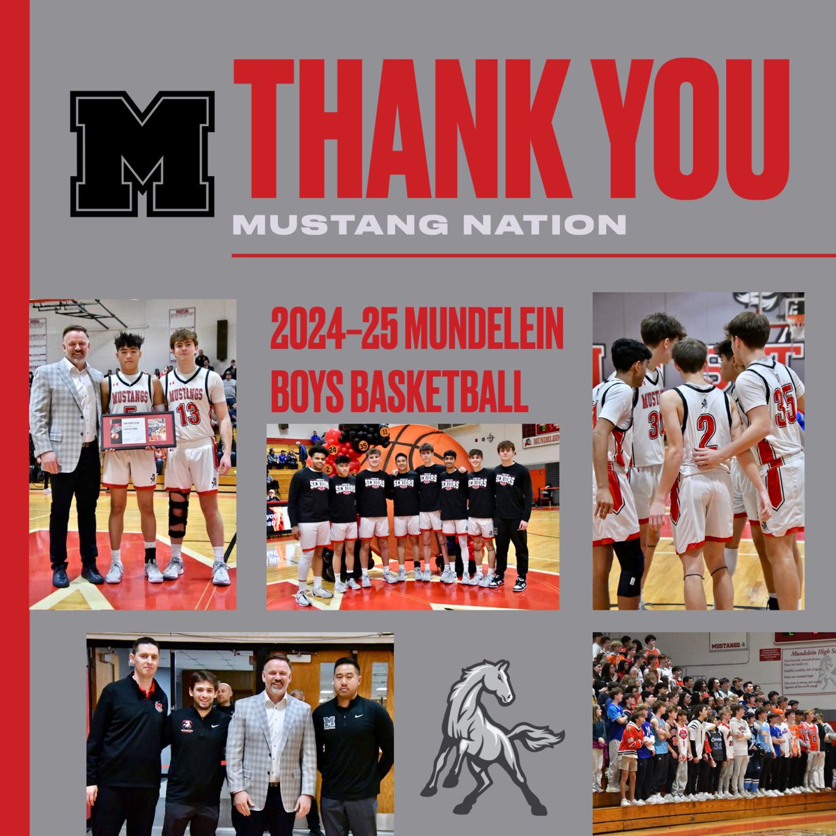 Thank you, Mustang Nation, for your support during the 2024-25 season! This team battled through the ups and downs and fought all the way to the final buzzer. A special thanks to our seniors for your dedication to the program!