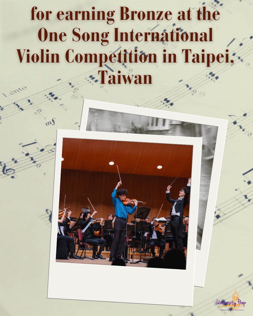 Congrats to Nicholas Shih-Pogrebnoy for earning Bronze at the One Song International Violin Competition in Taipei, Taiwan! Your dedication &amp; talent have truly paid off, &amp; we couldn’t be prouder of your achievement.  #ExcellenceAnywhere #IntentionallyYou #IntentionallyTheBest