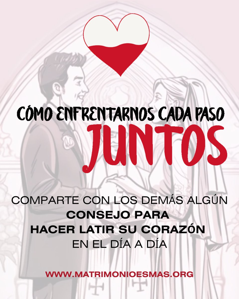 💞¿Algún consejo sobre el matrimonio que te gustaría compartir con los demás?💞

❣Envíanos un vídeo en vertical o una foto vuestra en primer plano junto con el texto (consejo) a: info@matrimonioesmas.org

#MatrimonioEsMás #LlenasucorazonHazlolatir

<a href="/prensaCEE/">Of. Información CEE</a>