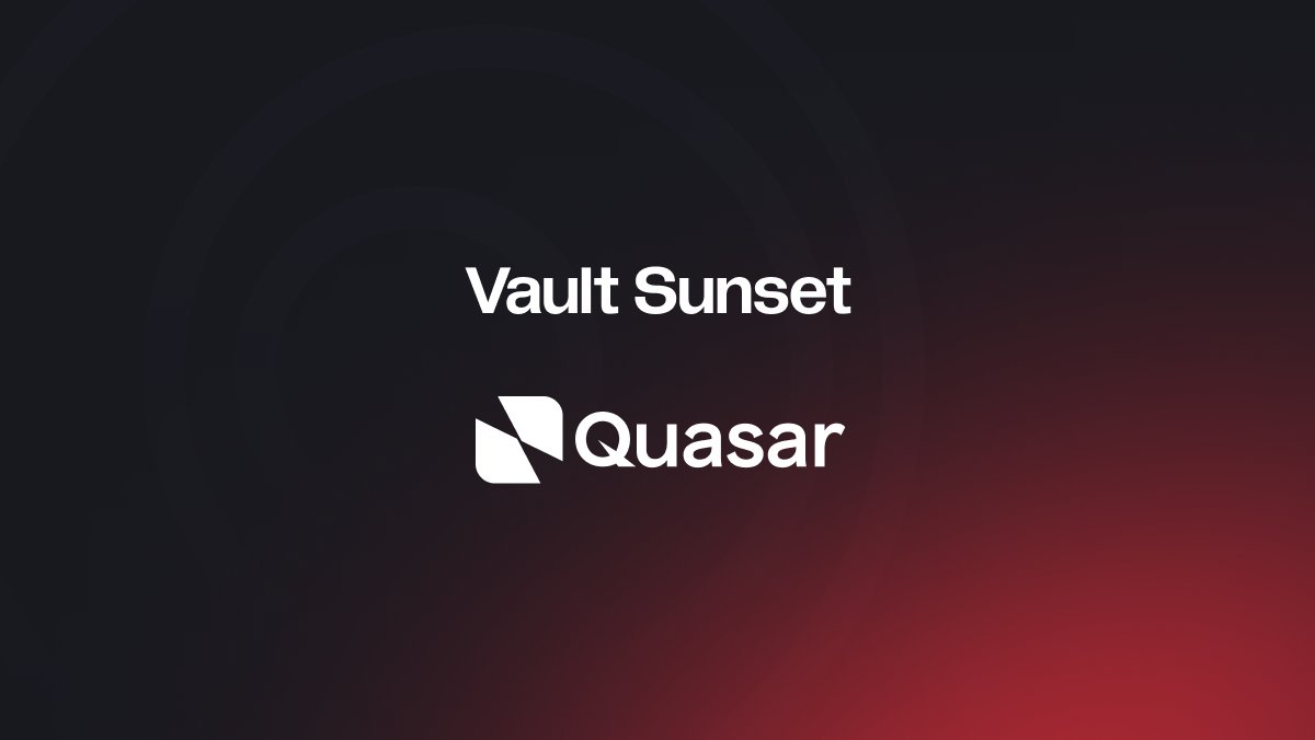 We are sunsetting the <a href="/QuasarFi/">Quasar 🛰️</a> vault.

As Quasar pivots their focus to new projects, their vault is discontinued starting today, and the issuance of Unified Points will cease.

Your assets will stay safe, you will still earn Mellow and Symbiotic points until full withdrawal.
