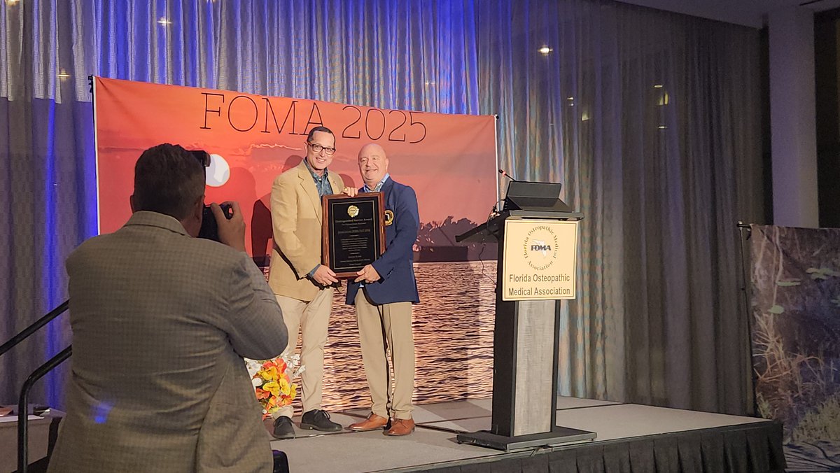 AOA (@aoafordos) on Twitter photo AOA Trustee Joshua Lenchus, DO, attended FOMA’s annual conference, where he received the Distinguished Service Award for contributions to osteopathic medicine, students, and patient care.
#DOProud #OsteopathicMedicine
<a href="/FloridaDOs/">Florida Osteopathic Medical Association</a> AOA Trustee Joshua Lenchus, DO, attended FOMA’s annual conference, where he received the Distinguished Service Award for contributions to osteopathic medicine, students, and patient care.
#DOProud #OsteopathicMedicine
<a href="/FloridaDOs/">Florida Osteopathic Medical Association</a>