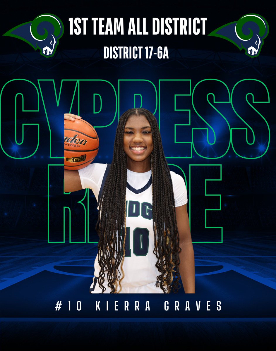 Congrats to our super senior, guard, Kierra Graves, for her district 17-6A 1st team honors for the 24-25 season! Kierra is a 4 year varsity  athlete, her leadership &amp; work ethic has been second to none! Can't wait to catch on of your games in Chicago next yr! Proud of you Kierra!