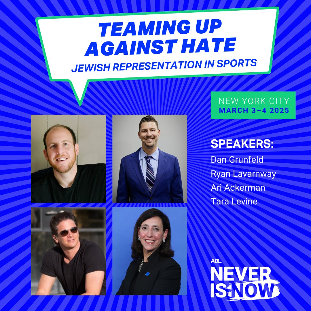 .<a href="/ADL/">ADL</a>'s #NeverIsNow Conference is coming up — we are excited to have our President, Tara Levine, speak as part of the "Jewish Representation in Sports" conversation!

🔗 to register: go.fcas.org/3EYwQyB

#StandUpToJewishHate #🟦