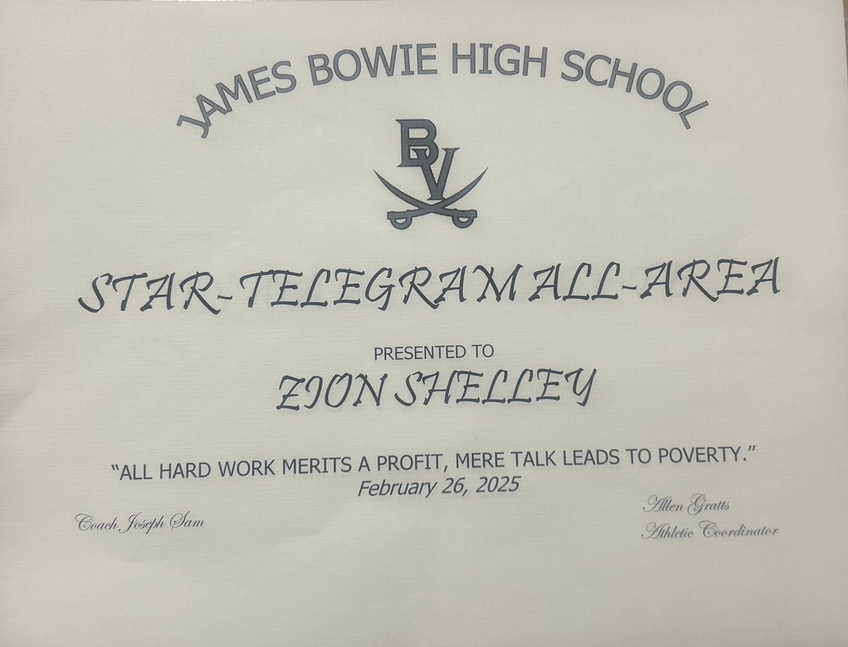 Left it all on the line this year and hard works pays off. <a href="/WillieCarter34/">Willie Carter 🏈🏈</a> <a href="/bowievolfb/">Arlington Bowie Football</a> <a href="/WeDemBos/">WeDemBos Media</a> <a href="/GPowersScout/">Greg Powers 🏟️</a> <a href="/Sallis02/">SALLIS</a> <a href="/TRUHuntPerform/">TRU Hunt Performance</a> <a href="/BSublet/">BSUB</a> <a href="/Antler_SN/">Antler Sports Network</a> <a href="/PrepRedzoneTX/">Prep Redzone Texas</a> <a href="/TXTopTalent/">TX TOP TALENT</a> @DfwTopTalent <a href="/CoachBeJackedUp/">Coach Devon Campbell</a> <a href="/CoachStew06/">Charles A. Steward 🤙🏾🦍✊🏾🏋🏾‍♂️</a> <a href="/Tiphany_Renee/">Tiffany Hearsley</a> <a href="/LUMO_FB/">Lincoln University (Missouri) Football</a> <a href="/ChansJones/">Coach Jones</a> <a href="/startelegram/">Fort Worth Star-Telegram</a>