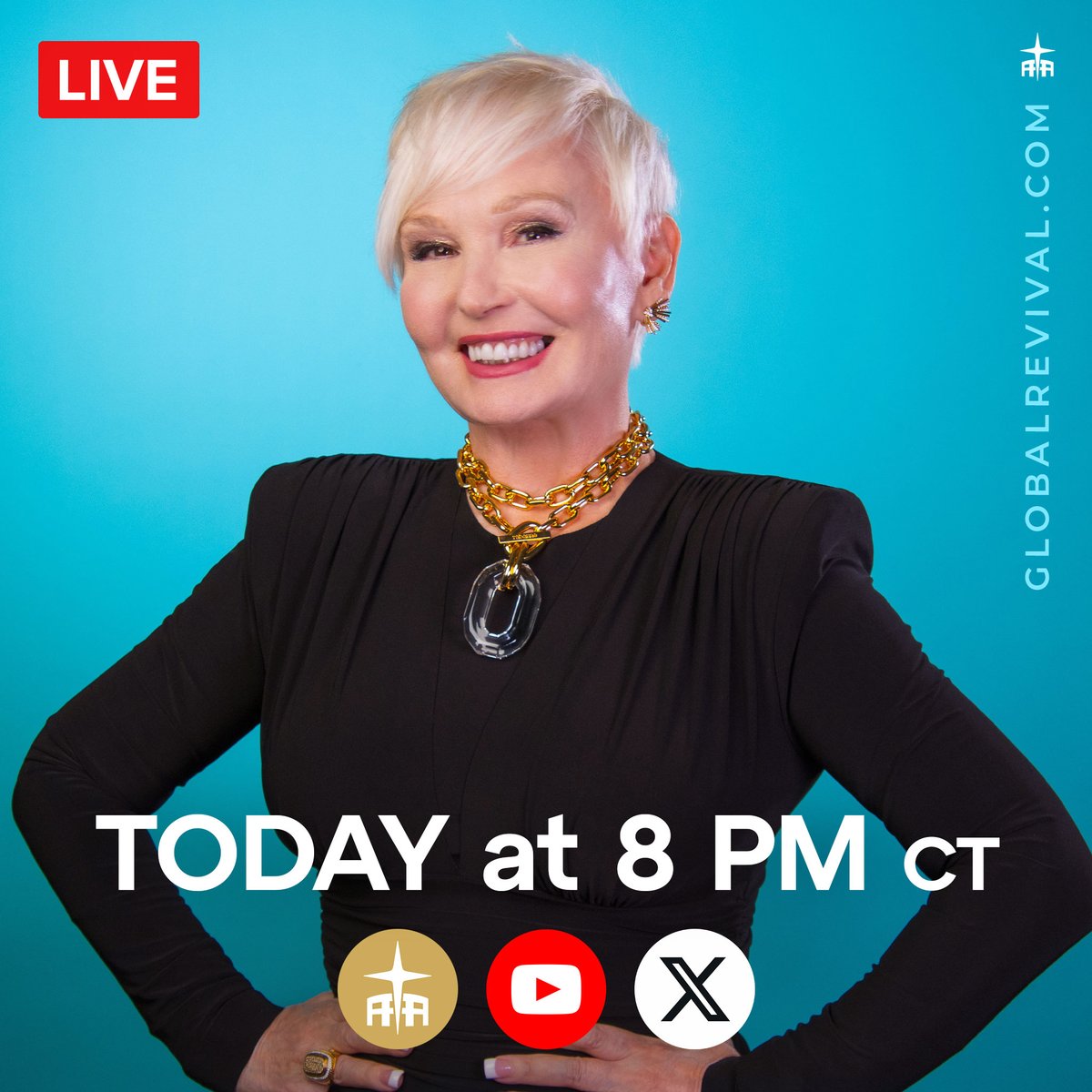 rharfouche's tweet photo. TONIGHT at 8:00 CT— Every person is called by God and has the capacity and ability to receive supernatural giftings from the Holy Spirit. Join +Doctor Robin Harfouche for this special time of prophetic worship, teaching, and ministry for your call!

🔥 Join LIVE on Global Revival, X, and YouTube!

🗓️ Register for Apostolic Women 2025, May 11-18!
https://t.co/2WflfgvsfU