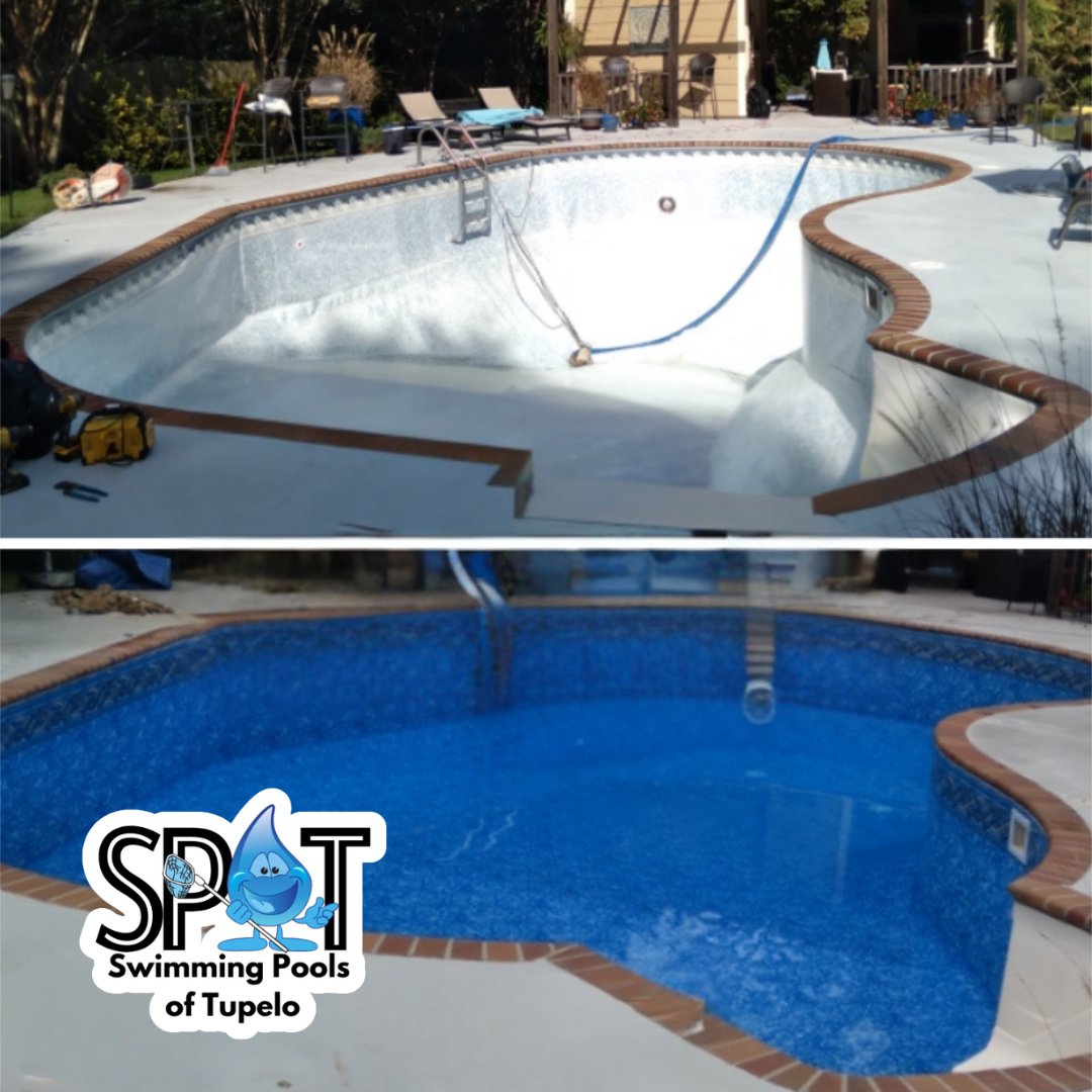 PoolsofTupelo's tweet image. Your pool deserves a fresh start! 🌊 Let Swimming Pools of Tupelo replace that old liner with a brand-new one. We&apos;ll have ready for summer fun in no time! 🌞🏊‍♂️

#LinerReplacement #PoolRefresh #BackyardVibes #Tupelo #Oxford #NewAlbany #Saltillo #PoolStoresNearMe