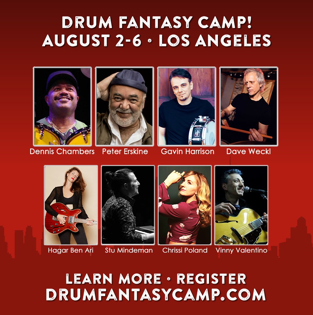 UH OH...this one is going to be REALLY special. Group clinic + concert, four days of classes with Dennis Chambers, <a href="/petererskine/">Peter Erskine</a> Gavin Harrison &amp; <a href="/davewecklmusic/">Dave Weckl</a>, &amp; nightly jams with an all-star band! All ages, all levels, all inspiration: drumfantasycamp.com