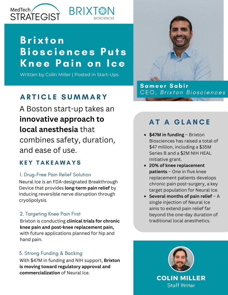 A Boston start-up takes an innovative approach to local anesthesia that combines safety, duration, and ease of use: bit.ly/3XjRW0u #startups