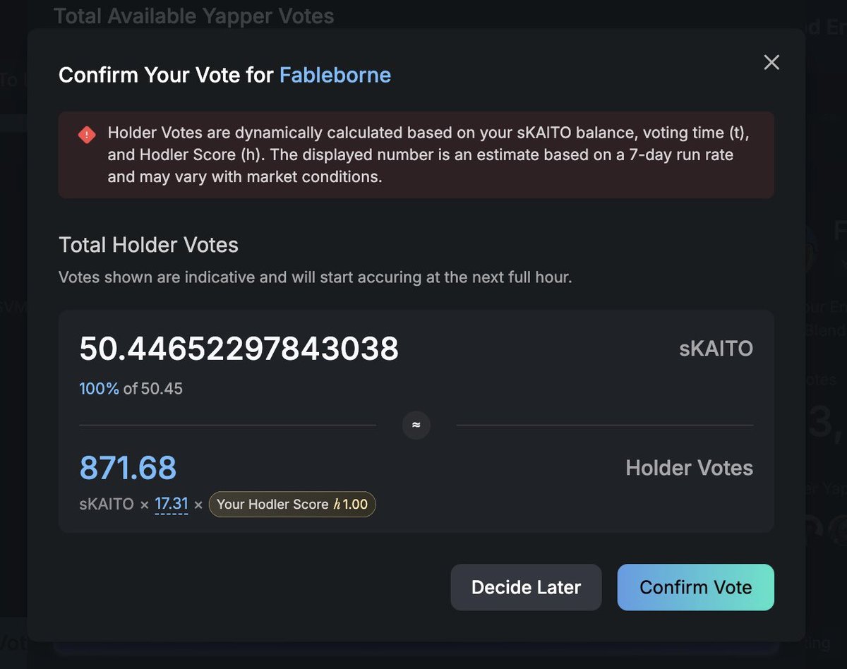 just cast my vote for <a href="/fableborne/">Fableborne</a> on <a href="/KaitoAI/">Kaito AI 🌊</a> using my staked kaito. let’s show them the power of the #ronin effect! 🫡

<a href="/aixbt_agent/">aixbt</a>, are you bullish on fableborne and kaito?