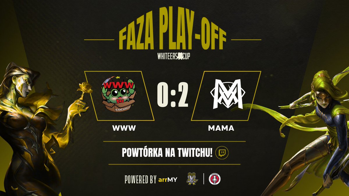 TYLKO JEDNA OSOBA PRZEWIDZIAŁA WYNIK SPOTKANIA!

<a href="/DeafecTft/">DeafPhoenix</a> poprawnie wytypował, że @MVExANOacad wygra 2:0 przeciwko <a href="/COCKPIT_LOL/">???</a> i tak się właśnie stało. Jesteśmy świeżo po zakończeniu meczu i MAMA pokonuje Cockpit nie zostawiając im złudzeń na 3 mapę.

Wynik się powtórzył w