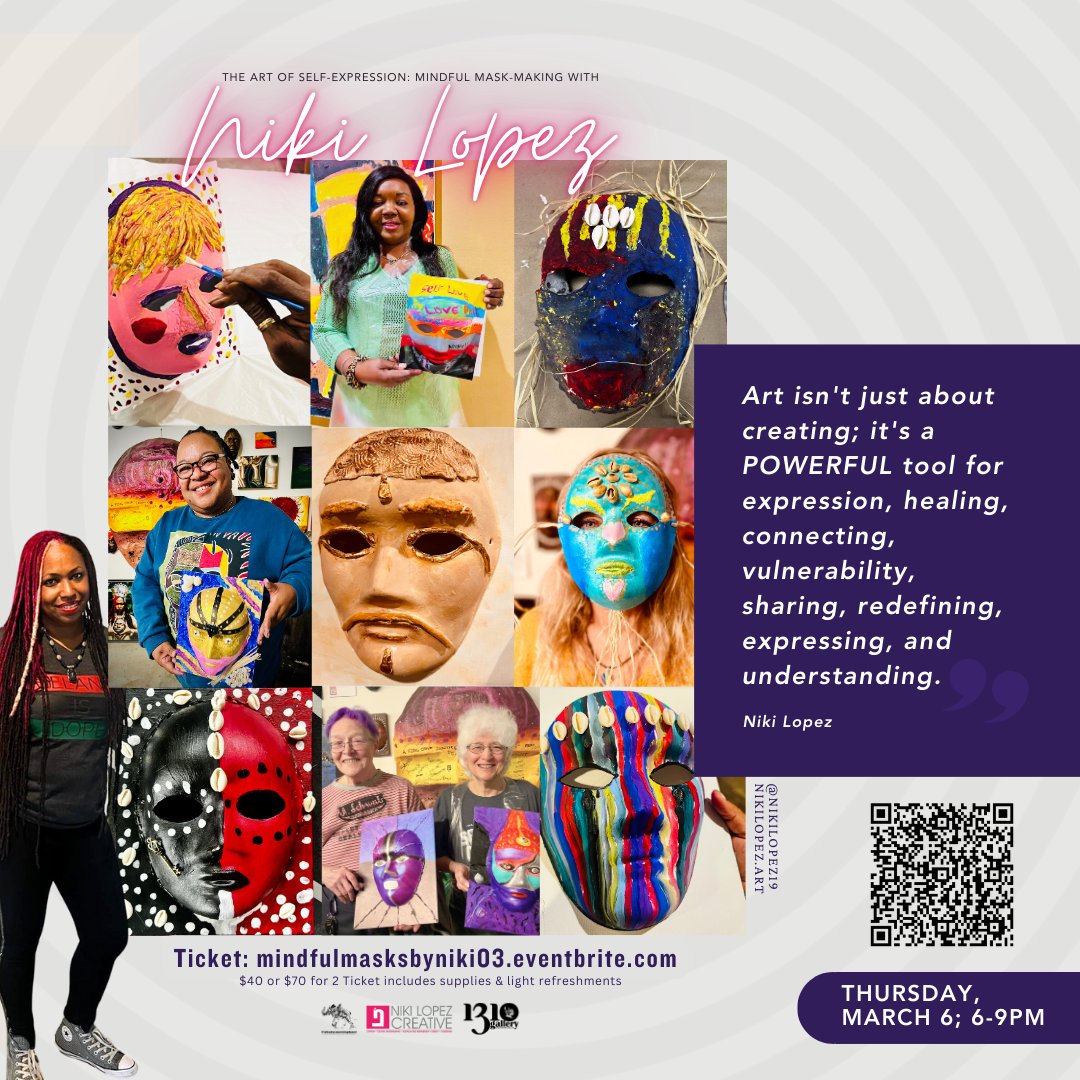 Join Us for Creativity, Connection, and Community – Secure Your Spot Today! - mailchi.mp/3cd53b645139/j… #MindfulMaskMaking #ArtOfSelfExpression #CreativeWellness #MasksWithPurpose #MindfulArt #ArtWithHealing #NikiLopez #WhatsYourElephant #SelfExpressionThroughArt