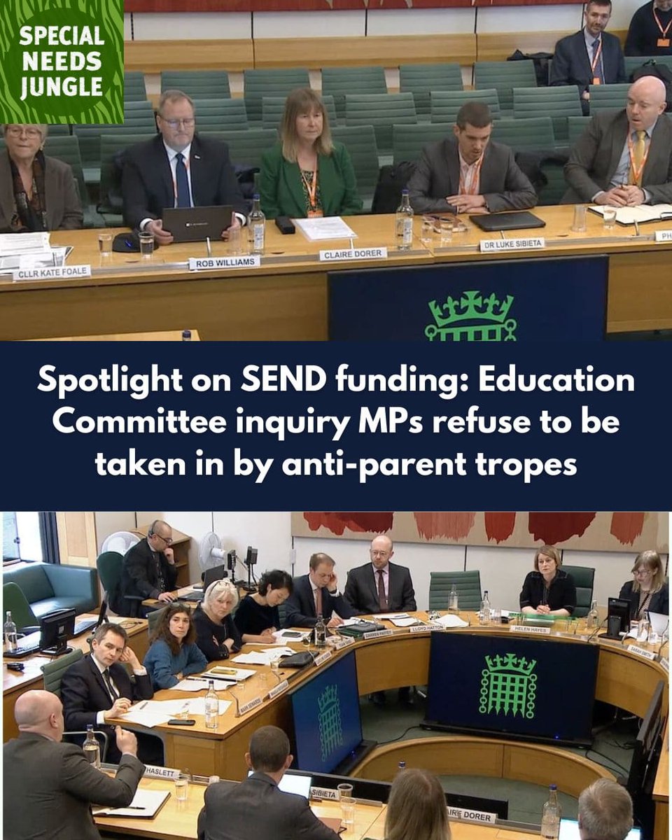 SpcialNdsJungle's tweet photo. On SNJ Today: Many thanks @samcarlisle for stepping in so you have this excellent summary of the second oral hearing of the #SENDInquiry, looking at funding. But when offered the standard LA anti-parent tropes, @CommonsEd  MPs declined to be taken in.   https://t.co/fsNfVCMOxn https://t.co/xMp9HEyjpV