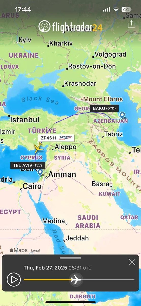 fuadshahbazov's tweet photo. 📌IL-76 of #SilkWay_Airlines🇦🇿 today shortly landed in #Ovda 🇮🇱 airport and returned to 🇦🇿 allegedly delivering an important loading. https://t.co/IBYYIoRCXH