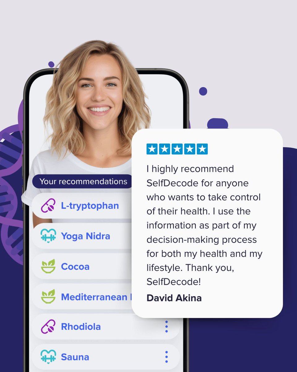Your health is unique, and your approach should be too! 🧬

Your genes, lifestyle, and environment all affect your well-being. The key to making the best health decisions? Looking at ALL your health data!

Optimize your health with SelfDecode. Start today: l8r.it/AG3j