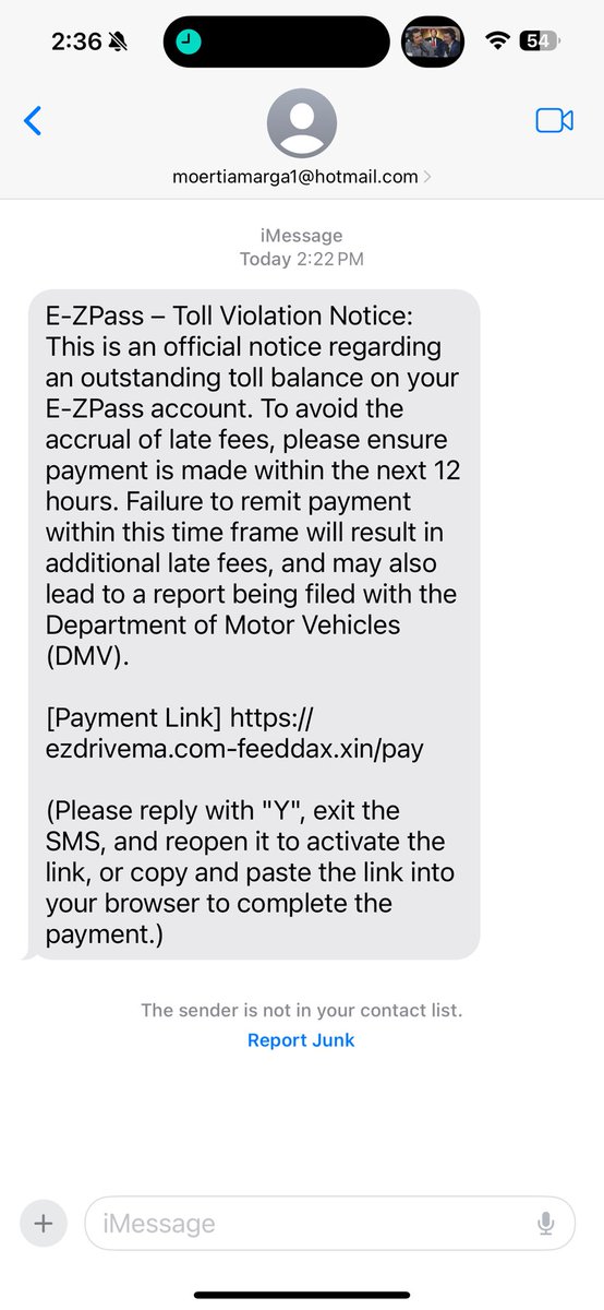 #Ezpass scam texts harassment.. watch out people