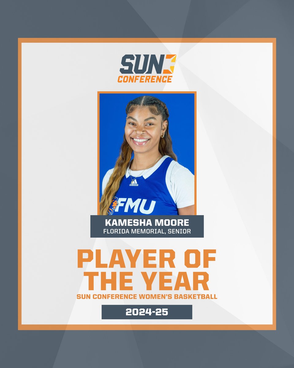 The Sun Conference (@sunconference) on Twitter photo Presenting the 2024-25 #SUNWBB Player of the Year, Kamesha Moore of <a href="/GoFmuLions/">FMU Lions Athletics</a>!
Congratulations, Kamesha π
Click here to read more πbit.ly/4ihTPCT Presenting the 2024-25 #SUNWBB Player of the Year, Kamesha Moore of <a href="/GoFmuLions/">FMU Lions Athletics</a>!
Congratulations, Kamesha π
Click here to read more πbit.ly/4ihTPCT