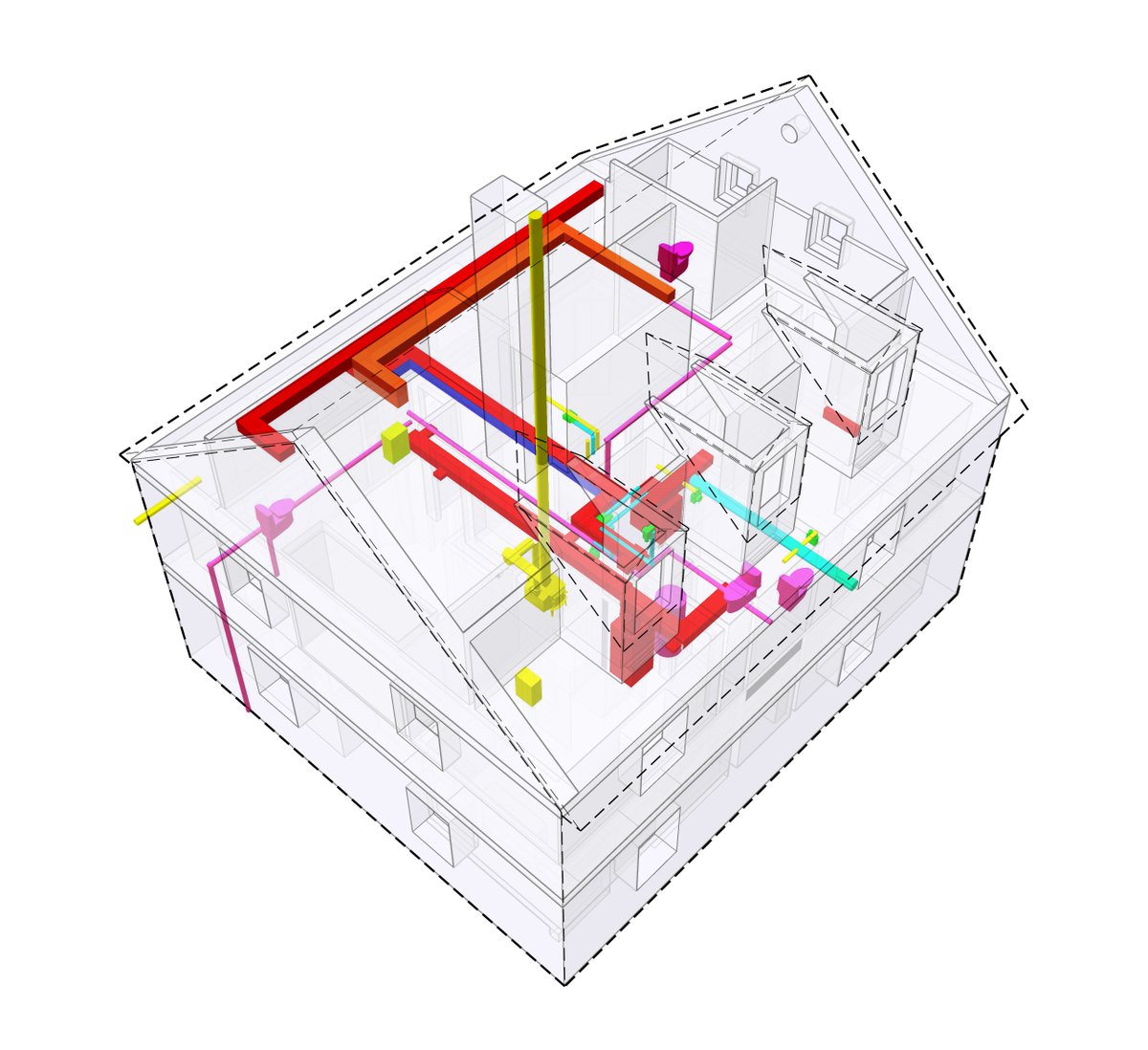 mwmoedinger's tweet image. What sets us apart from 99% of residential design and construction: diagrams and planning like this.

Here are some guiding principals if you want to up your game in the mechanicals department 🧵

First of all, what we&apos;re trying to do is actually *build* the systems, and see how…