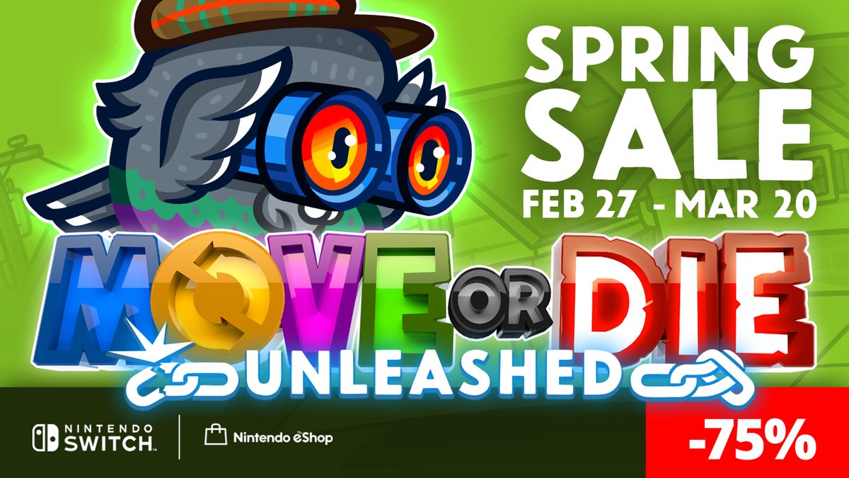 moveordiegame's tweet image. Spring has sprung...that's what she said? IDK we're on sale ok. GO PLAY THE GAME! 

#partygame #multiplayer #Nintendo