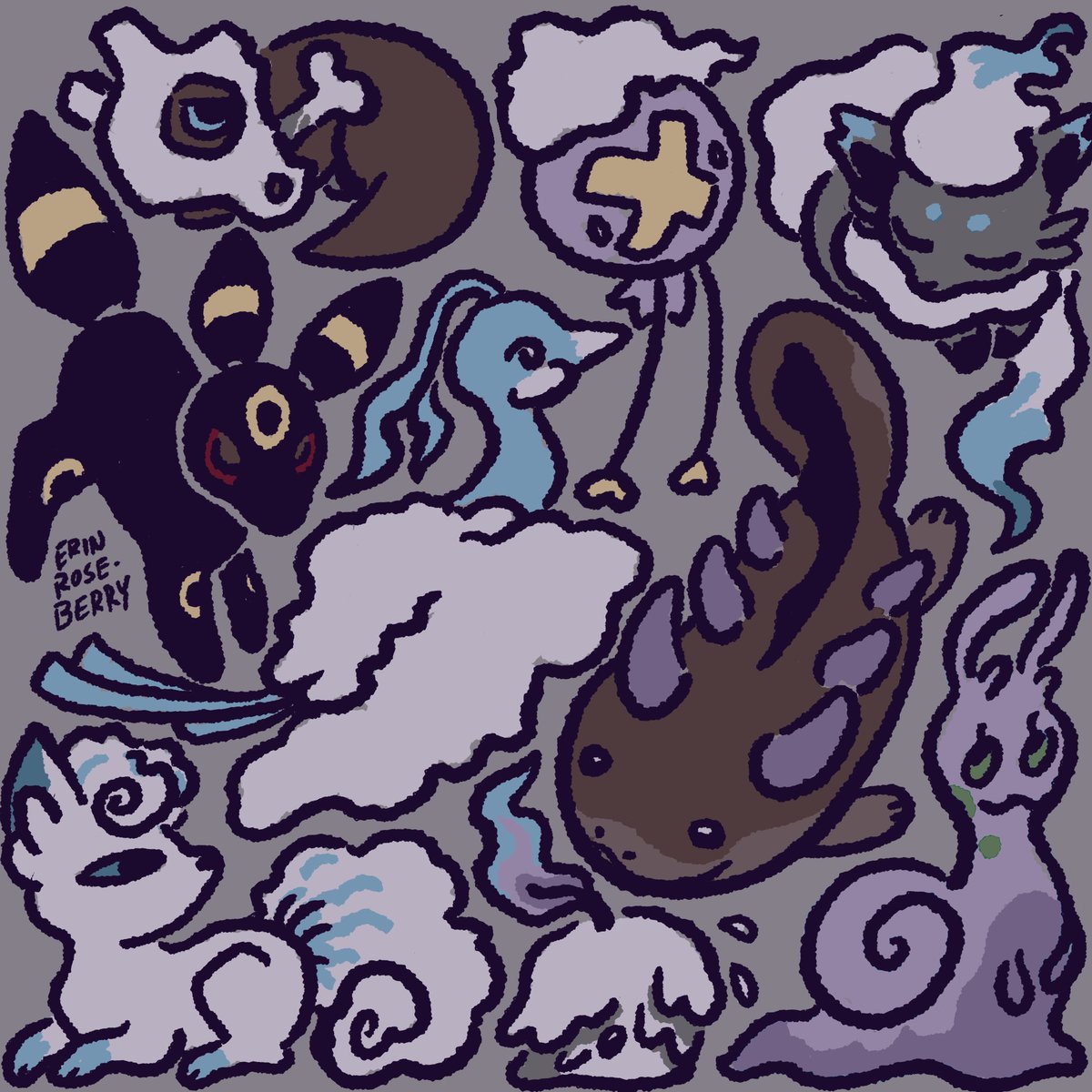 Why not...here's an old drawing for Pokémon Day...featuring one favorite from each generation so you can judge me ;P