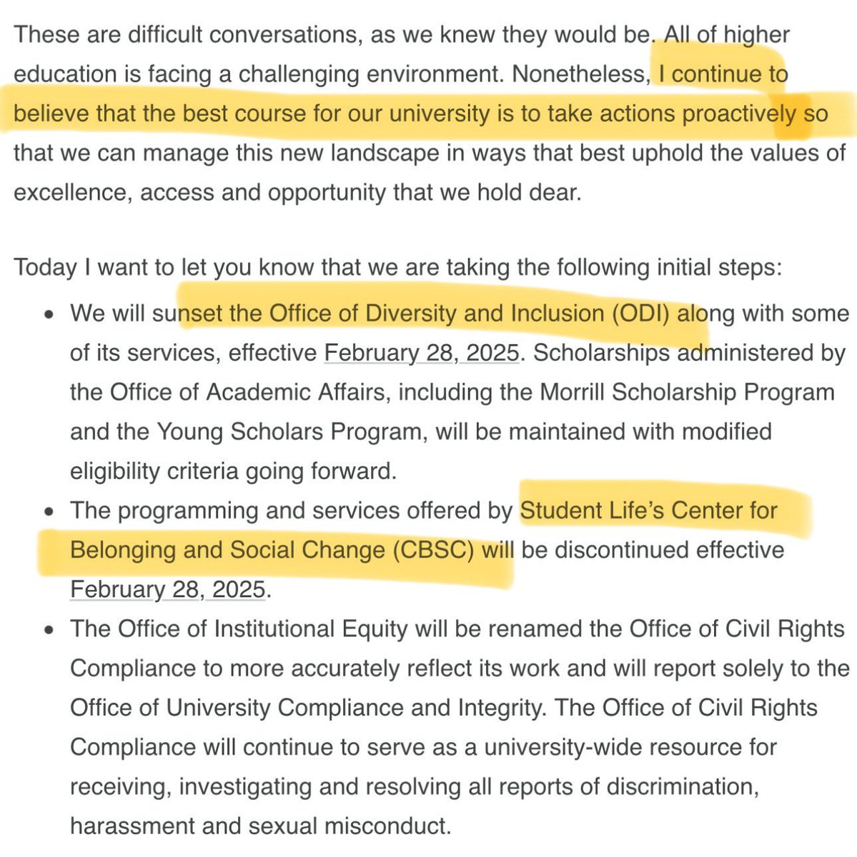 OSU is “proactively” removing student support programming it has built for over 50 years. Shameful #DoNotObeyInAdvance