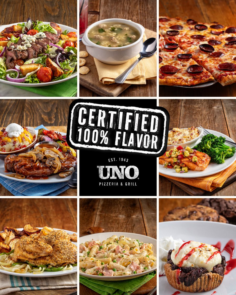 Ready to experience new cravings? Our new menu is packed with 100% Certified Flavor!  🌟🍽️ 

Stop in and enjoy our incredible new dishes! 🔥 Birria Ribeye | 🍑 Peach Glazed Salmon | 🍕 Cup &amp; Char Thin Crust Pepperoni Pizza | 🍪 Cheesecake Brookie

Menu may vary by location.