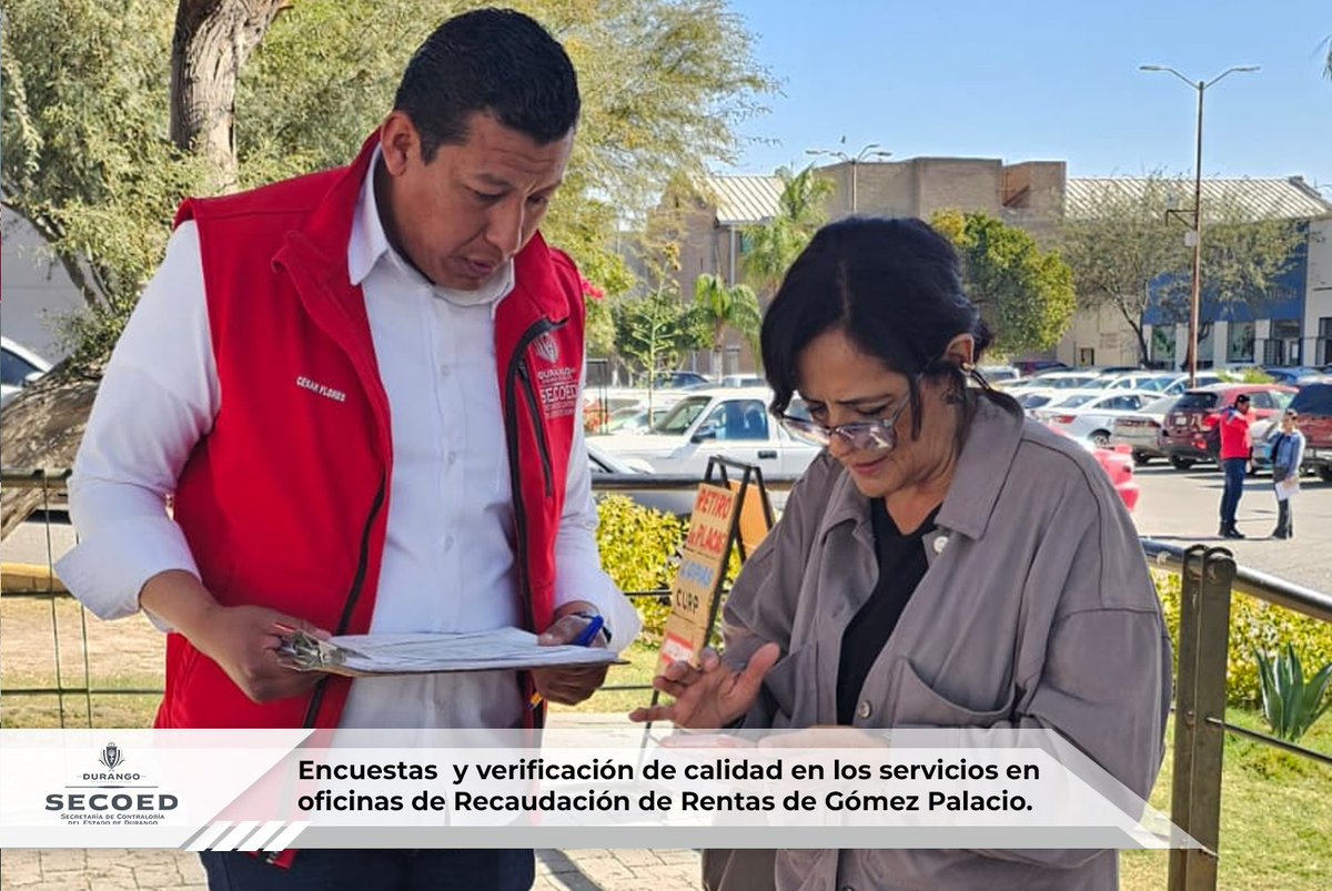 SECOTED's tweet photo. Atendiendo la opinión de la ciudadanía, la administración de @EVillegasV, a través de la SECOED, realiza encuestas de los servicios para el mejoramiento de la calidad en los servicios del Estado, se visitaron las oficinas de Recaudación de Rentas de Gómez Palacio. https://t.co/FtlPWMiHYZ