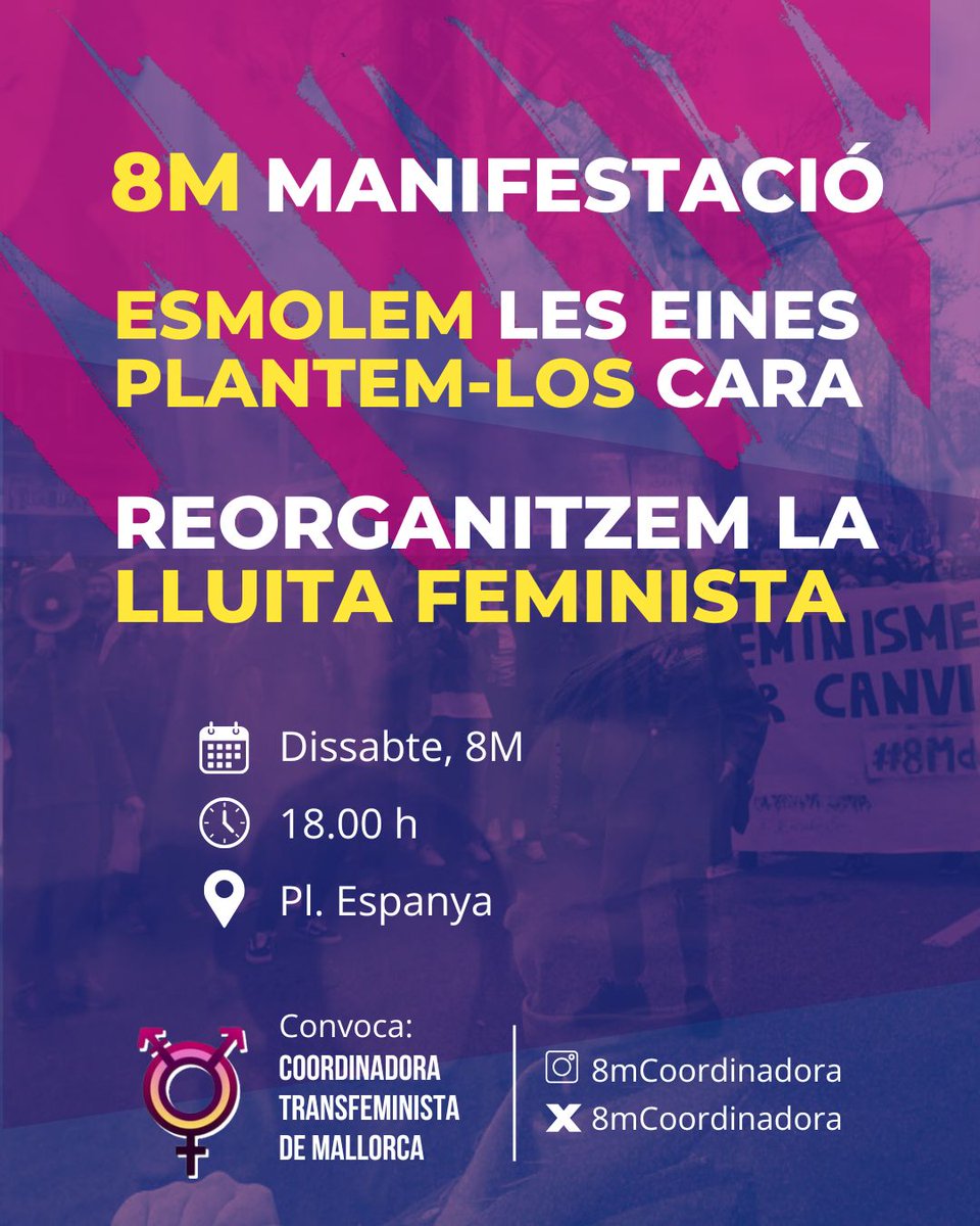 8mCoordinadora's tweet photo. 🟣 Amb el creixement de l'ona reaccionària, les dones i les dissidències sexuals de classe treballadora estem veient diàriament com s'intenta retallar els nostres drets. Amb un reforçament clar dels rols tradicionals de gènere que cerquen intensificar encara més la nostra https://t.co/ky2u0G8VYk