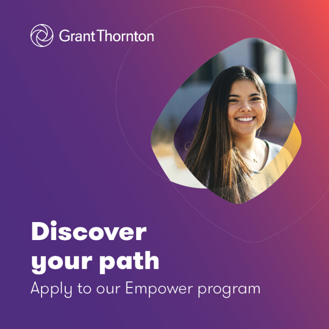 Ready to discover your path? Join Grant Thornton's Empower program created for college students. Gain insights, sharpen skills, and connect with industry leaders. Apply today! bit.ly/3F0VQoP