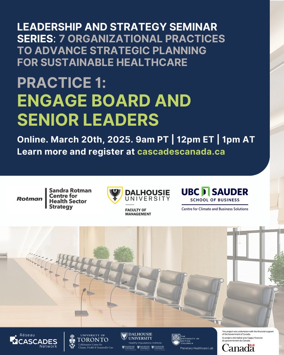 Leadership and good governance are needed to develop and deliver effective climate and sustainability strategy. Join CASCADES Director Fiona Miller in conversation with Penny Ballem and Darcia Pope on March 20th: cascadescanada.ca/event/save-the…